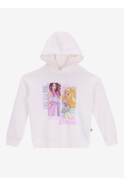 Barbie Baskılı Kız Çocuk Ekru Sweatshırt BRB5WG-SWT6626