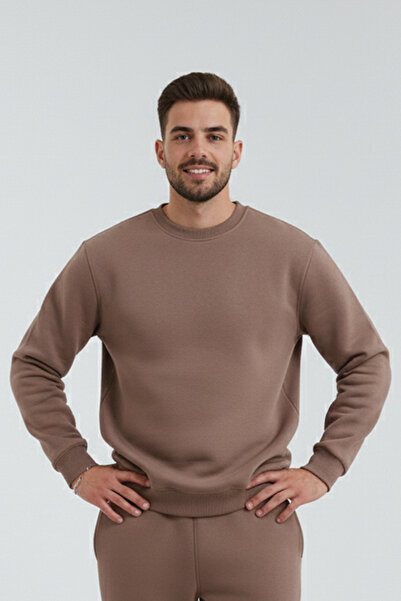 OXVİN Φούτερ Hodies Winter Crew Neck 3 κλωστών από μαλακό ύφασμα (με φλις εσωτερικά) - ΠΡΩΤΟΤΥΠΟ ΣΧΕΔΙΟ