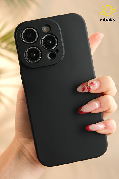Fibaks Apple iPhone 16 Pro Kılıf Kadife Lansman Soft Yumuşak Liquid Silikon Kamera Korumalı Kapak
