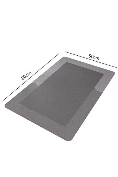 fulina Diatomaceous Earth Bath Mats,Quick Dry Super Absorbent,Non Slip Dirt-Resistance,80cmx50cm,Gray