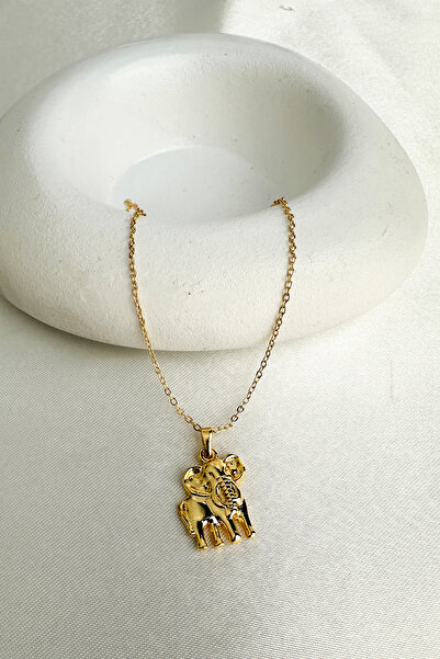 Modex Gold Color Minimal Elephant Figured Necklace