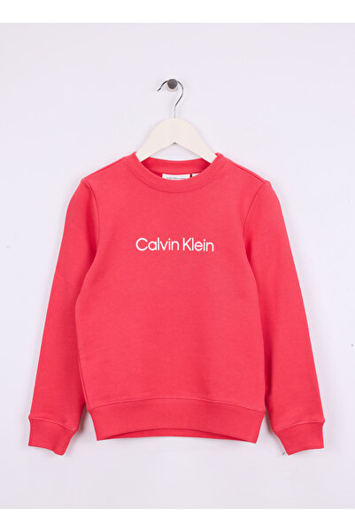 Calvin Klein Baskılı Kız Çocuk Kırmızı Sweatshırt IU0IU00680XCO