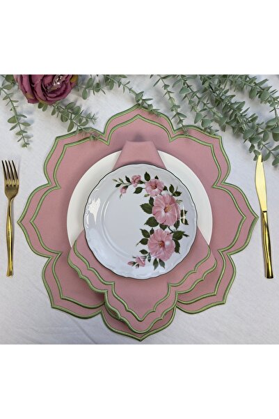 Table Alp Nakışlı Amerikan Servis & Peçete Seti – 6 Kişilik (6 Amerikan Servi...