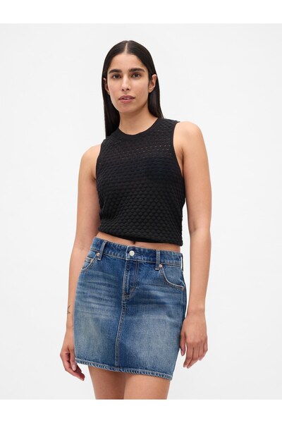 GAP Kadın Siyah Cashsoft Örgü Tank Top