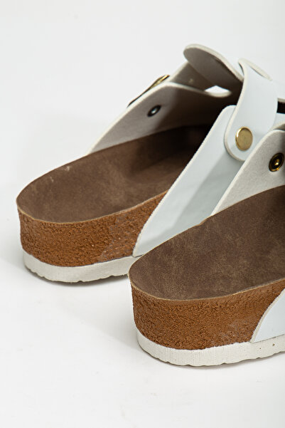 romamod Women's Indoor Slippers Skin Material Boston Clog Slippers