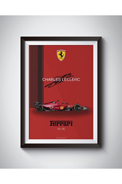 POSTEREN F1 Ferrari Charles Leclerc Çerçeveli Poster Tablo