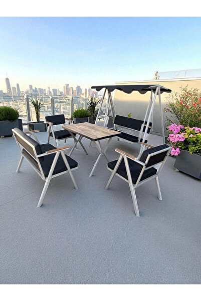 Dekoroom's Vera 2-1-1-MASA-SALINCAK bahçe balkon mobilyası , oturma grubu , ç...