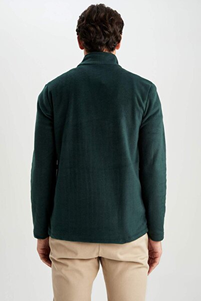 DeFacto Regular Fit Fermuarlı Dik Yaka Yarım Fermuarlı Polar Sweatshirt