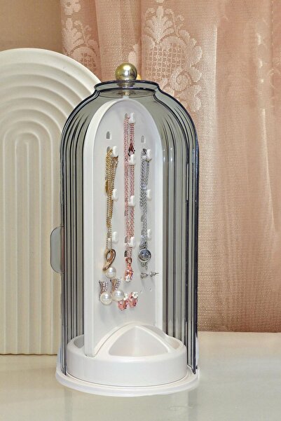 Piev House By House 360 Glow Vitrin Şeffaf Fırçalık Ve Şeffaf Mücevherat Üçlü Set