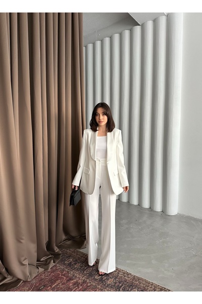 Vuntal BUTİK Satin shawl collar double suit Blazer