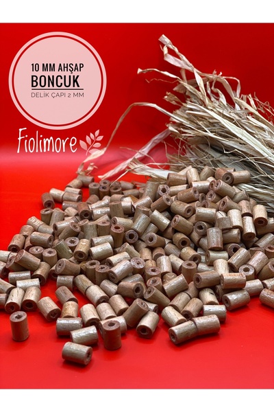 Fiolimore 10 mm lakirane drvene perle od sečene cijevi (50 grama, 190 komada)...