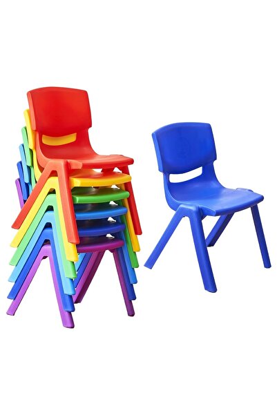 Toybox 6 Pcs Stackable School Chairs Kids Plastic Stack Chairs Seating Height Classroom Chairs for Children