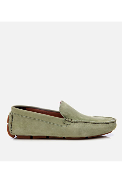 Hotiç Men's Nubuck Leather Green Light Sole Casual Loafer