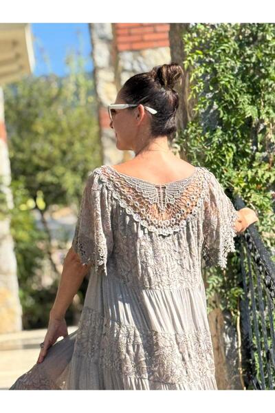 Punta Otantik Ncc10337 Italian Silk Dress Mink