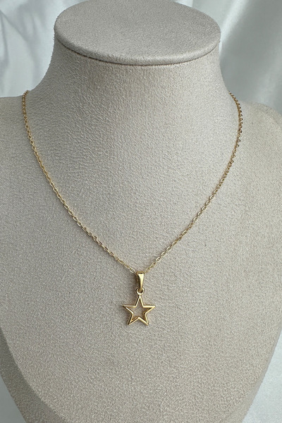Modex Altın Rengi Minimal Yıldız Figürlü Kolye