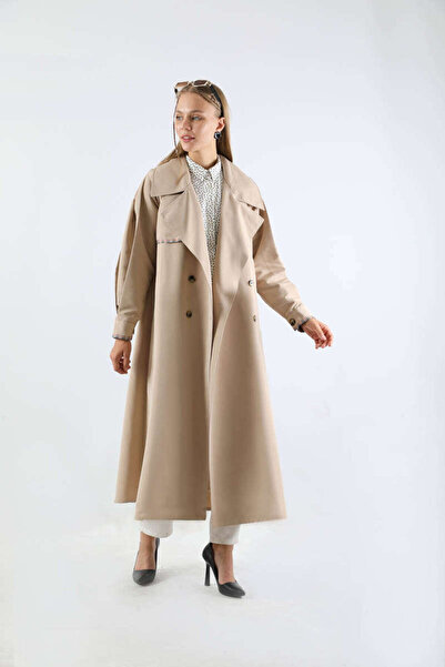 ZÜLAYS Ekose Detaylı Trençkot Taş