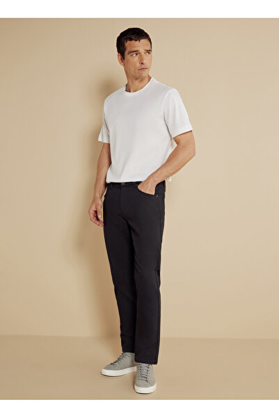 BROOKS BROTHERS Normal Bel Düz Paça Slim Fit Siyah Erkek Pantolon BBSS25MPT025