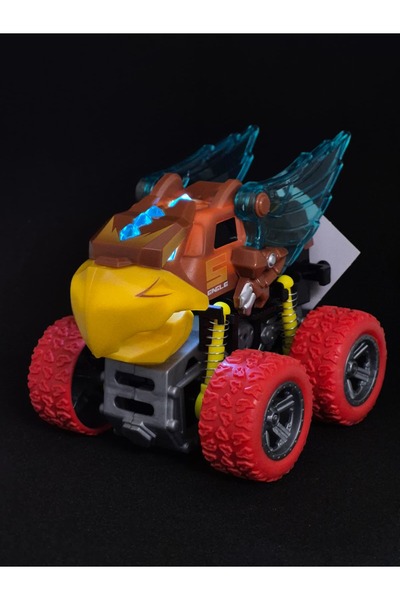 VARDEM OYUNCAK سيارات مجنحة موسيقية مضاءة بالاحتكاك باللون البني