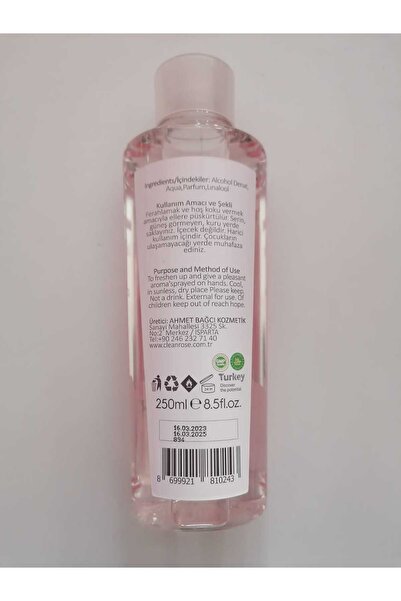 Clean Rose Gül Kolonyası 250ml