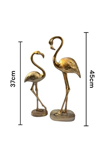 Peramari Dekoratif Polyester Ikili Flamingo Set Gold