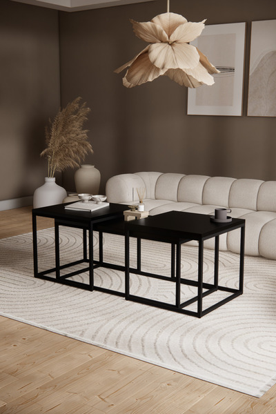 Phobia Harmony Metal Orta Sehpa Dikdörtgen Zigon Seti 911