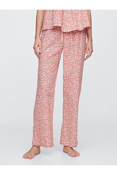 GAP Kadın Çiçek Desenli Desenli Poplin Pijama Altı