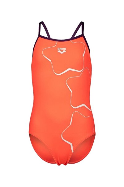 ARENA Star Graphic Swimsuit Lightdrop Back Çocuk Kırmızı Yüzücü Mayosu 008369909