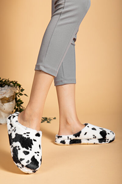 uway Women's Patterned Plush Soft Lightweight Soundless Non-Slip Sole Dowry Bundle Winter House Slippers