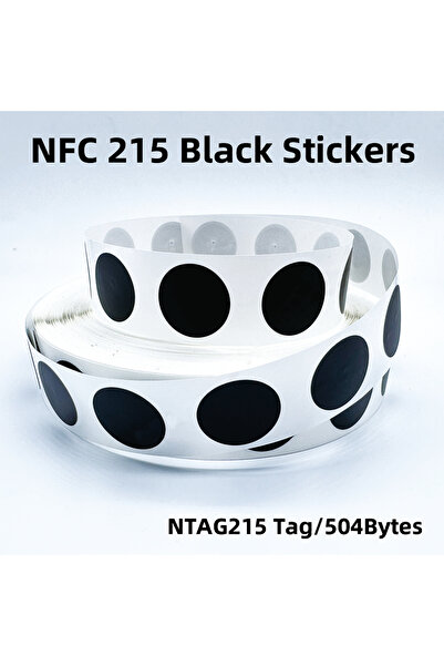 Choice 200 قطعة سوداء A أسود Ntag 215 NFC هاتف متوفر ملصقات علامات RFID ملصق ...