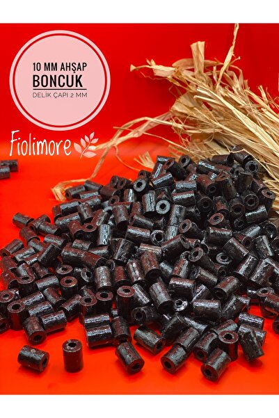 Fiolimore Mărgele din lemn de țeavă de tăiere neagră de 10 mm (50 grame 190 b...