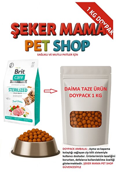 Brit Care Tahılsız Tavuk Etli Kısır Urinary Böbrek Ve Sağlığı Kedi Maması 1 Kg (ACK PKT)
