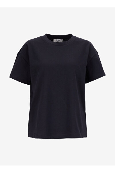 People By Fabrika Bisiklet Yaka Düz Siyah Kadın T-Shirt PBF5WL-TST9524