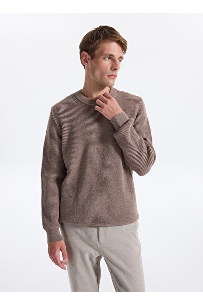 Fabrika Bisiklet Yaka Regular Fit Düz Vizon Erkek Kazak FC4WM-KZK 2599.