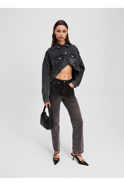 Karl Lagerfeld Jeans Antrasit Kadın Denim Ceket A3W14060