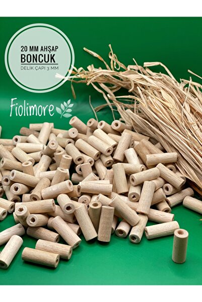 Fiolimore 20 mm neobrađene drvene perle od cijevi (50 grama, 120 komada) preč...