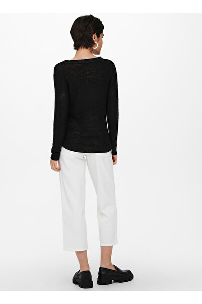 ONLY O Neck Regular Plain Black Sweater Women Onlgeena Xo L/S Pullover Knt Noos