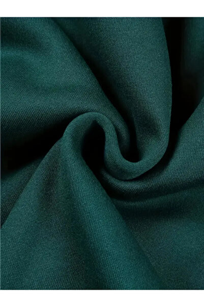 LOUİSA Women's Hooded Zippered Nefti Green Ribbed Cardigan