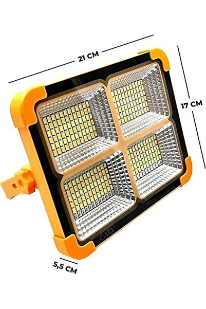 Cata Ct-4698 Taşınabilir Solar Projektör Ip44 Güneş Enerjili 3 Renk Modu Dimmerli Ve Şarjlı Led Işık