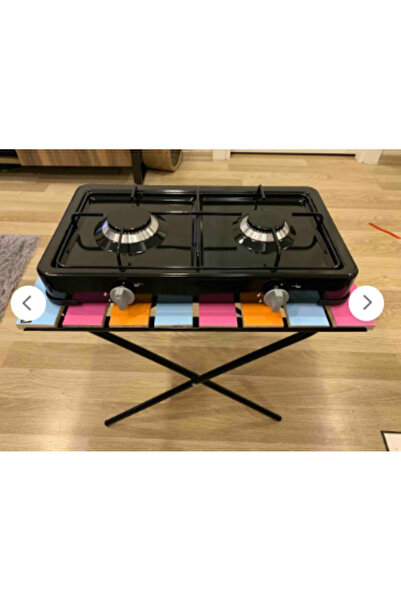 sobapark 2 İki Gözlü Ocak Emaye Set Üstü Ocak Karavan Kamp Ocağı Küçük Ocak Tüplü Ocak