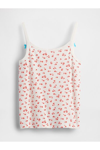 GAP Kız Çocuk Çiçek Desenli Çocuk Geri Dönüştürülmüş Fitilli Pijama Tank Üstü