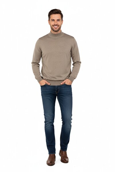 Oppland Pulover pentru bărbați, cu gât țesut, stil lână, model clasic, model ...