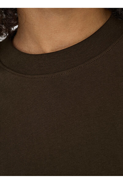 ONLY Γυναικείο μπλουζάκι με λαιμόκοψη σε σχήμα O, μονόχρωμο καφέ, ONLMONJA LIFE S/S TEE JRS NOOS