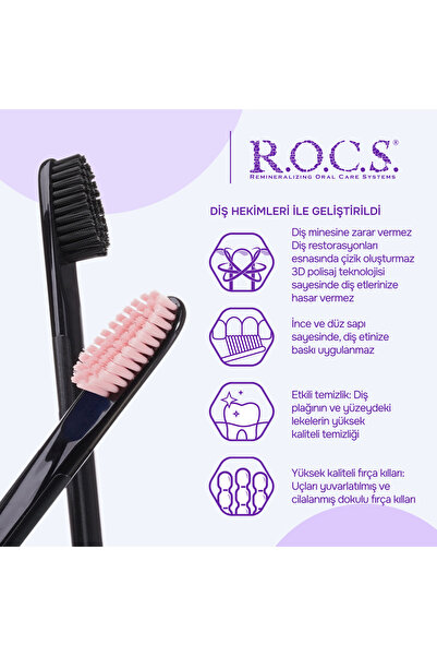 R.O.C.S. Rocs Black Edition Özel Kıl Dokulu Diş Fırçası - Orta Sert (1 Adet)