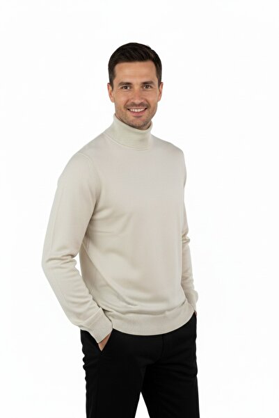 Oppland Чоловічий казах з рибальським коміром, вовняний, тканий, класична модель, повний крій