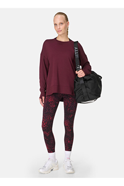 Sweaty Betty SB10386-601 AFTER CLASS LONGLINE SW Bordo Bisiklet Yaka Normal D...