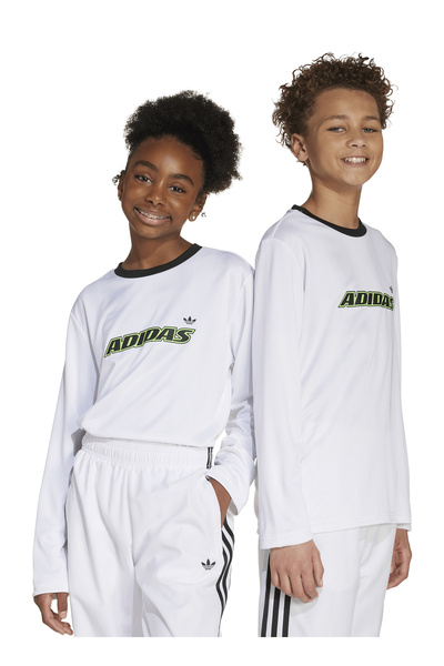 adidas Baskılı Beyaz Erkek Çocuk T-Shirt JV8662 LS TEE