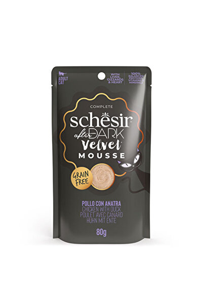 Schesir After Dark Pouch Tavuklu ve Ördek Etli Tahılsız Yetişkin Kedi Konserv...