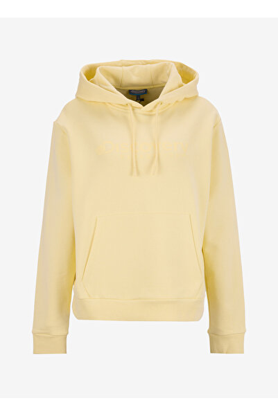 Discovery Expedition D5WL-SWT3570 Açık Sarı Kapüşon Yaka Relaxed Baskılı Kadın Sweatshırt