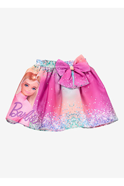 Barbie Normal Bel Normal Çok Renkli Baskılı Kısa Kız Çocuk Etek BRB5WG-ETK6101