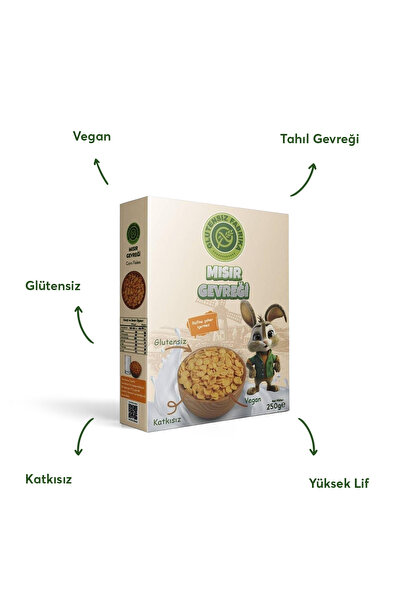 GLUTENSİZ FABRİKA Glütensiz Yerli Mısır Gevreği 250 G